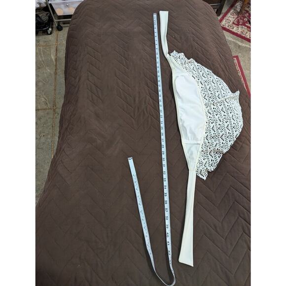 Women's crochet handkerchief bandeau cream top size S no tag - Picture 3 of 5